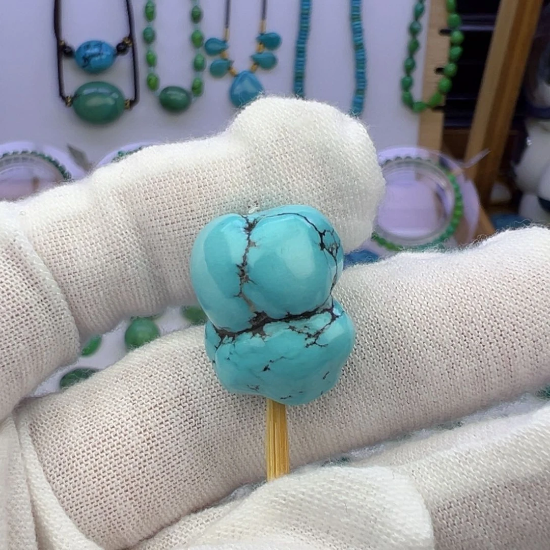 绿松石蓝料随行吊坠15.8mm兰