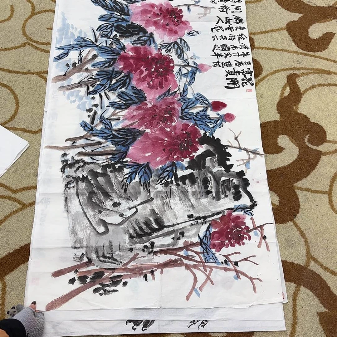 国画高岩四尺花鸟艺