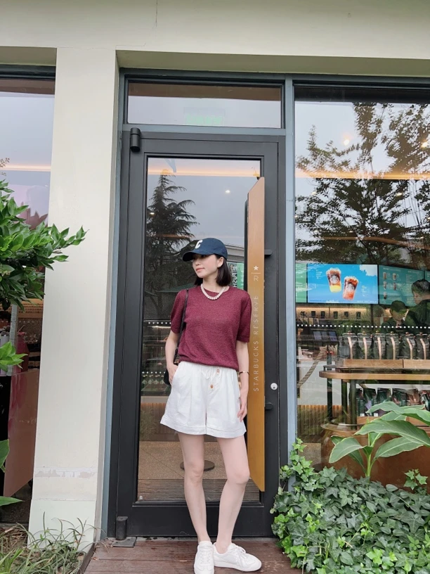 晓夏自制 "冰冰短裤" 不透! 清凉亚麻*夏日救星镂空拼接A字短裤