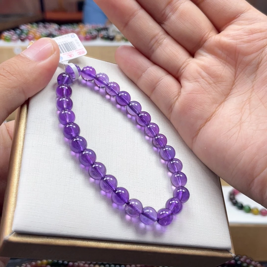 花***绒紫晶珠宝半成品未镶嵌7.3mmmmmmmm