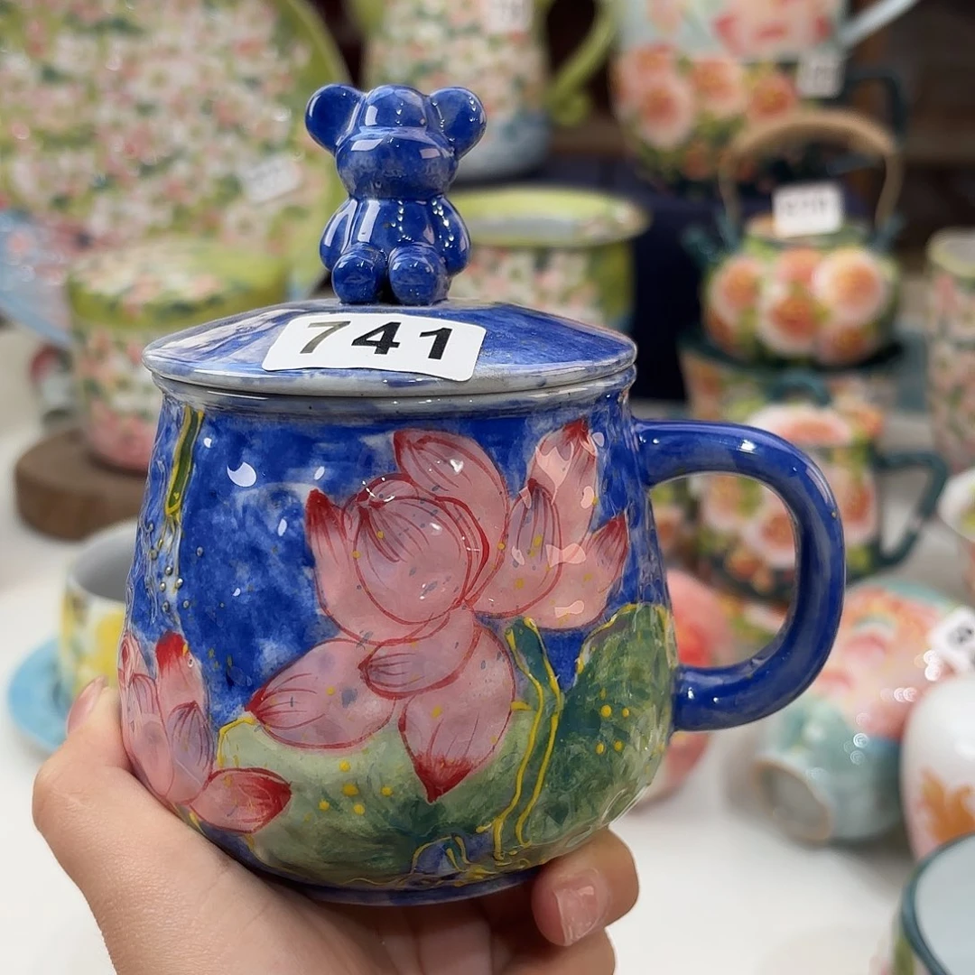 景德镇手绘高温釉下彩陶瓷茶具