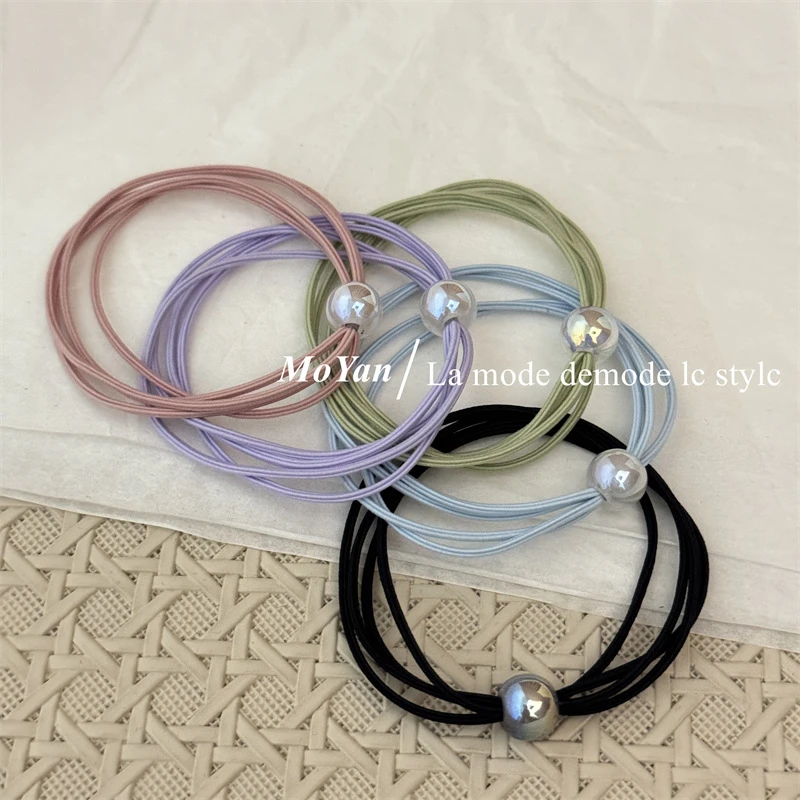 韩版小清新发圈森系高弹力头绳简约百搭发绳扎马尾橡皮筋彩色皮套