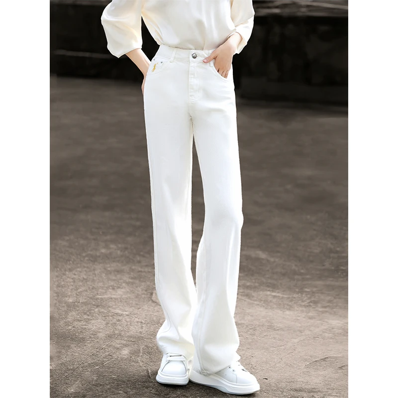 MEXCOCO/兰瑟儿春季新款气质复古高腰显瘦百搭直筒牛仔裤M5CH0200