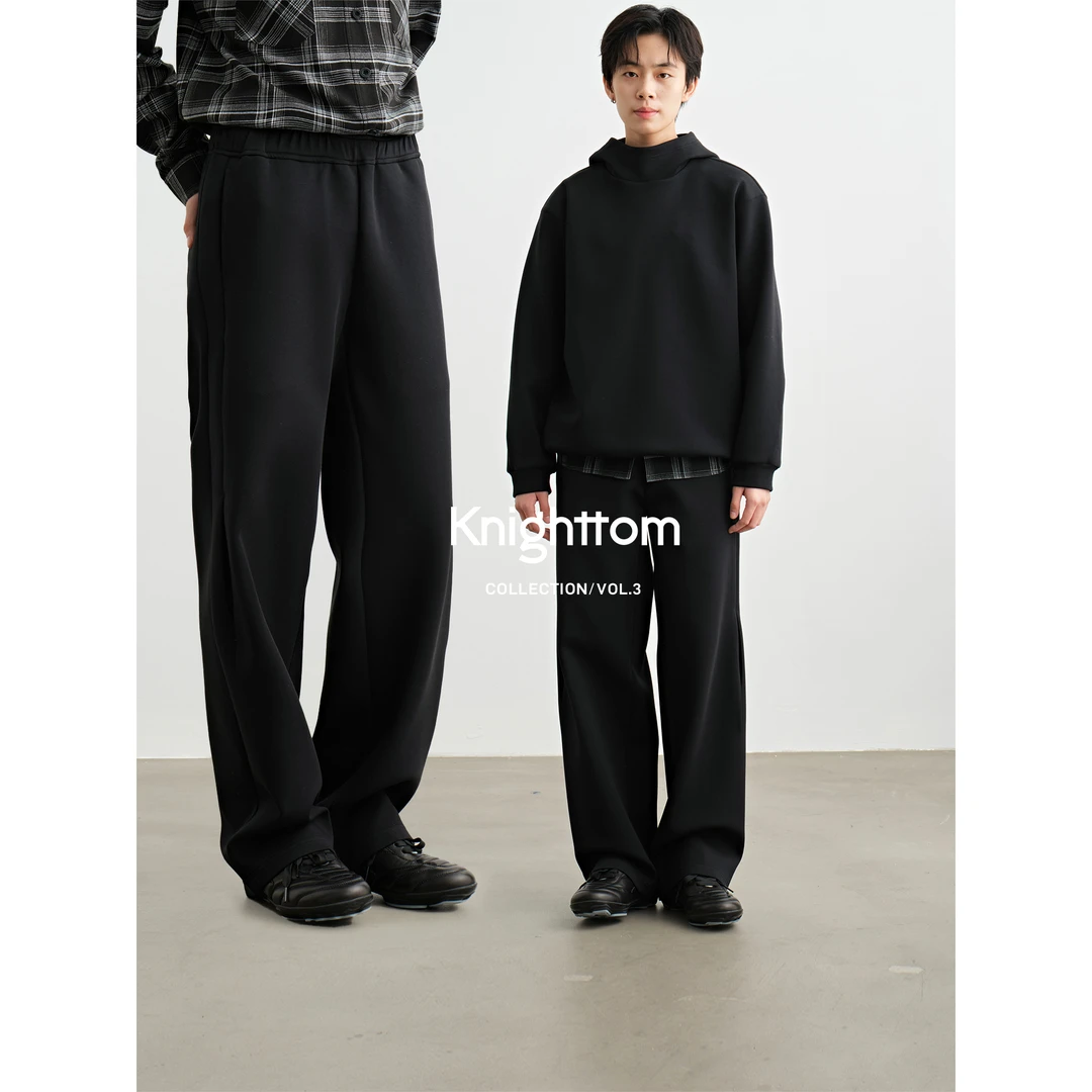 knighttom【长短款 抗皱易打理】亲肤软糯直筒针织卫裤X254A276A