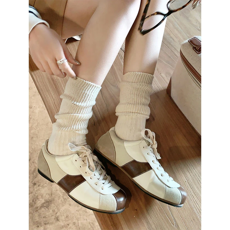 A美洋MEIYANG可可奶茶休闲鞋 【商场同款现货】撞色圆头阿甘运动鞋U