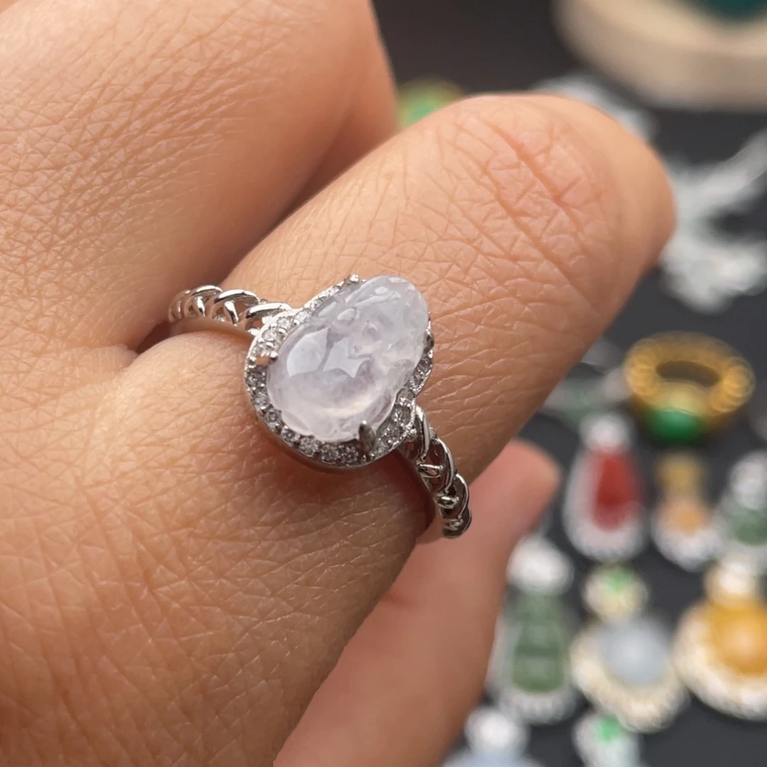 翡翠银S925镶嵌吊坠(不含链)