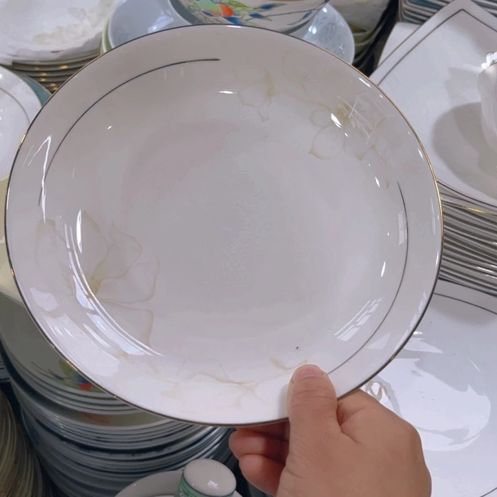 瓷片秒金八寸深盘四个