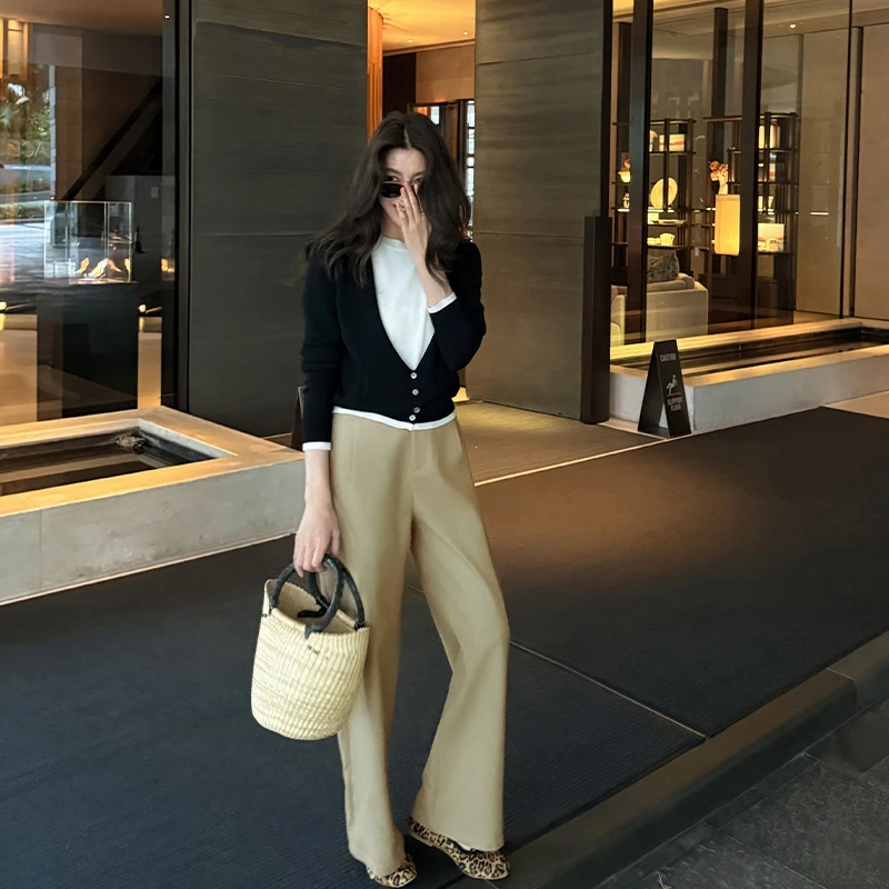 【AloneSavor】混纺亲肤休闲长裤垂坠显瘦镰刀九分裤K003