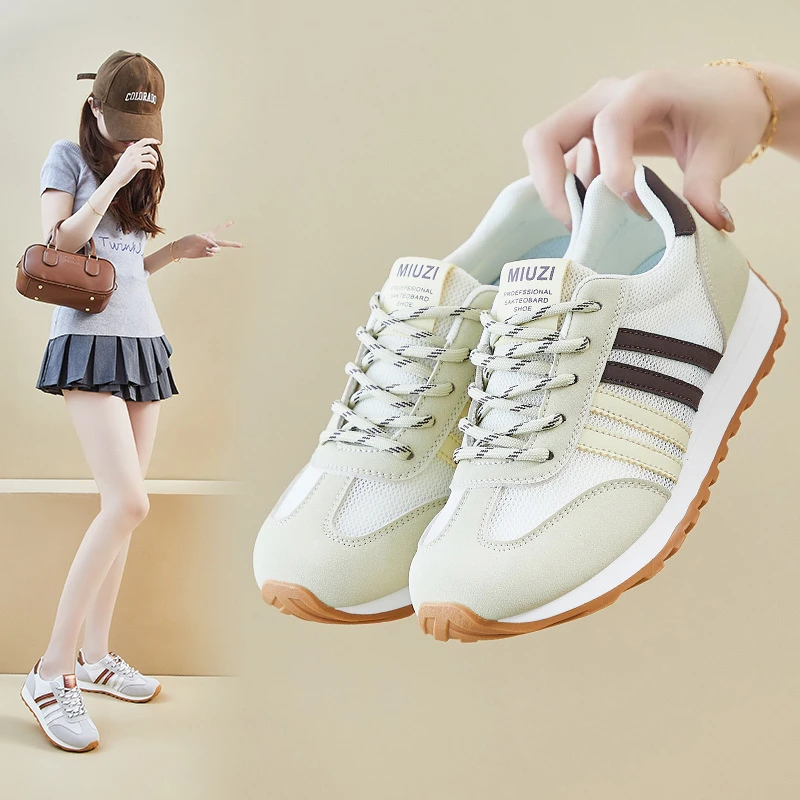 网面透气女鞋轻便防滑跑步鞋时尚百搭休闲鞋软底运动鞋夏季小白鞋