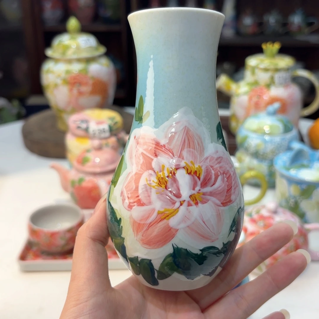 景德镇手绘高温釉下彩陶瓷茶具