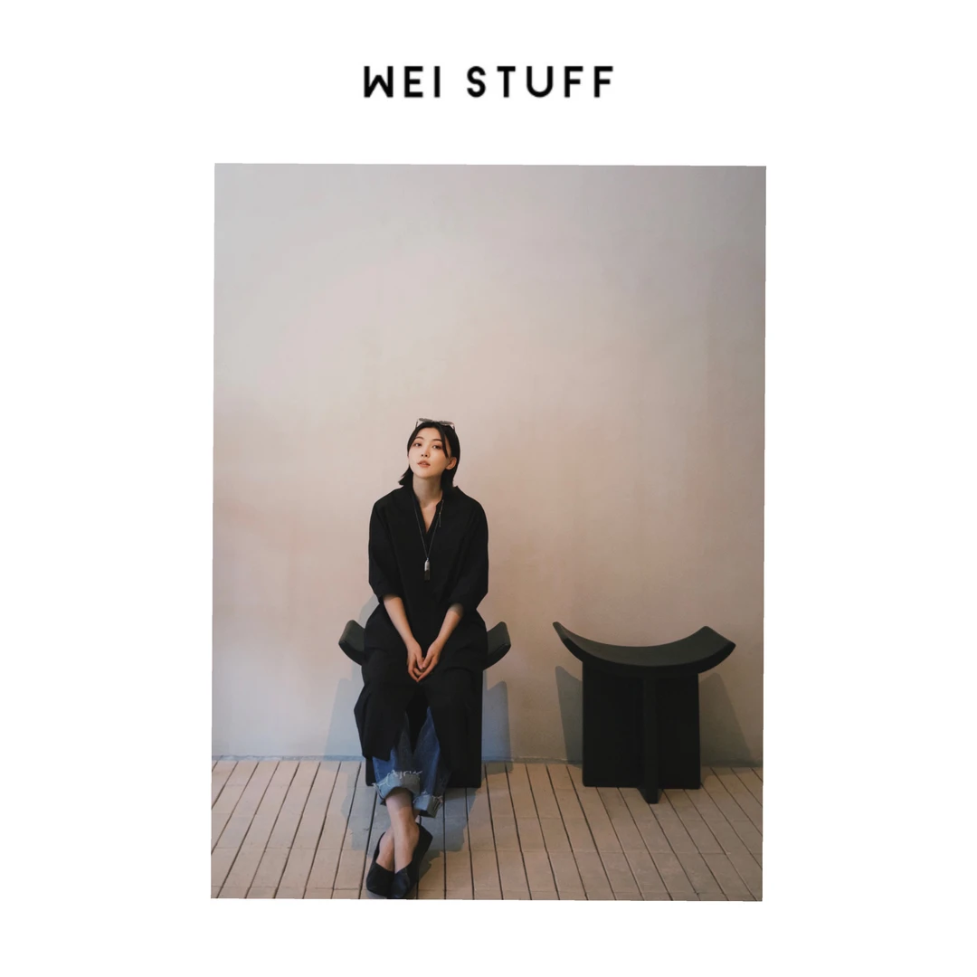 WEI STUFF“墨色涟漪” 文艺腔调慵懒风显瘦中长款连衣裙 7708.S