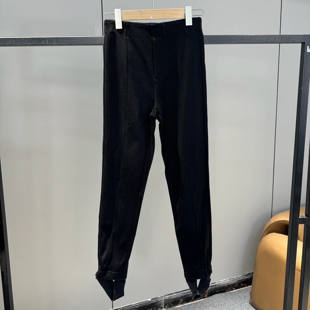 品牌剪标撤柜微瑕黑色弹力修身踩脚休闲裤PAT001