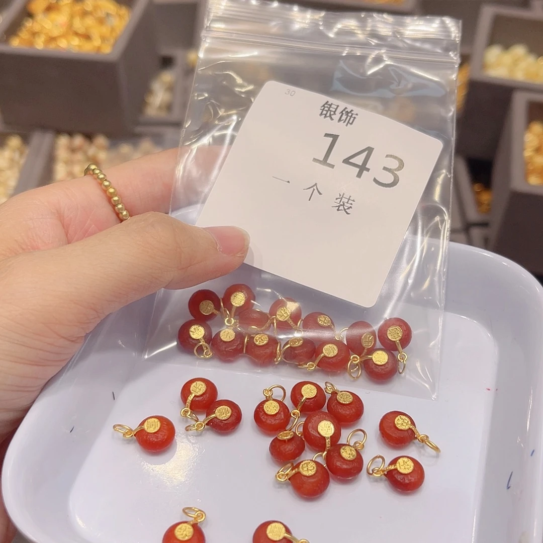 水晶珠宝半成品银S925镀金镶嵌143 。