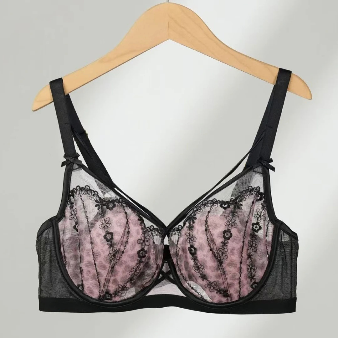 梧桐本色背心内衣大胸显小收副乳软钢圈防下垂蕾丝大码舒适美背