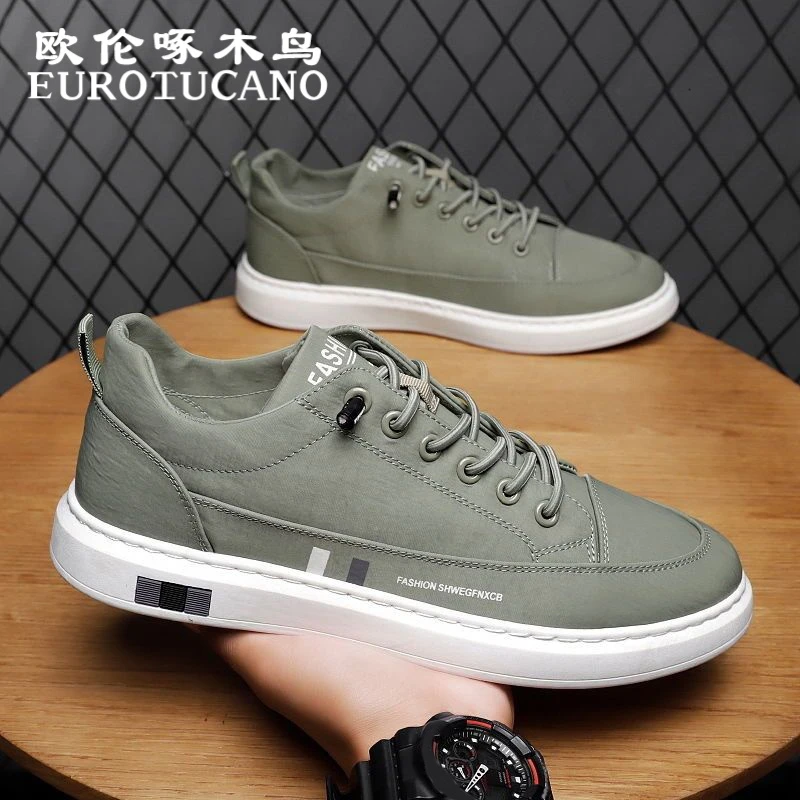 欧伦啄木鸟EUROTUCANO男鞋冬季防滑帆布鞋子男款一脚蹬运动板鞋