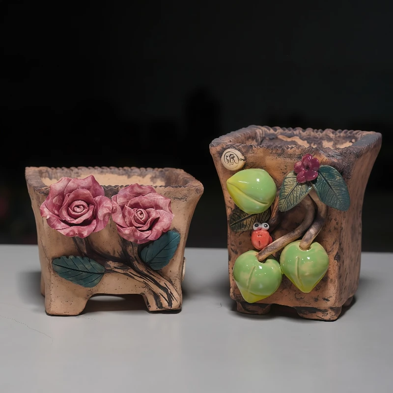 三度多肉盆 象牙多肉盆多肉小花盆多肉东云盆橙子盆多肉透气盆栽