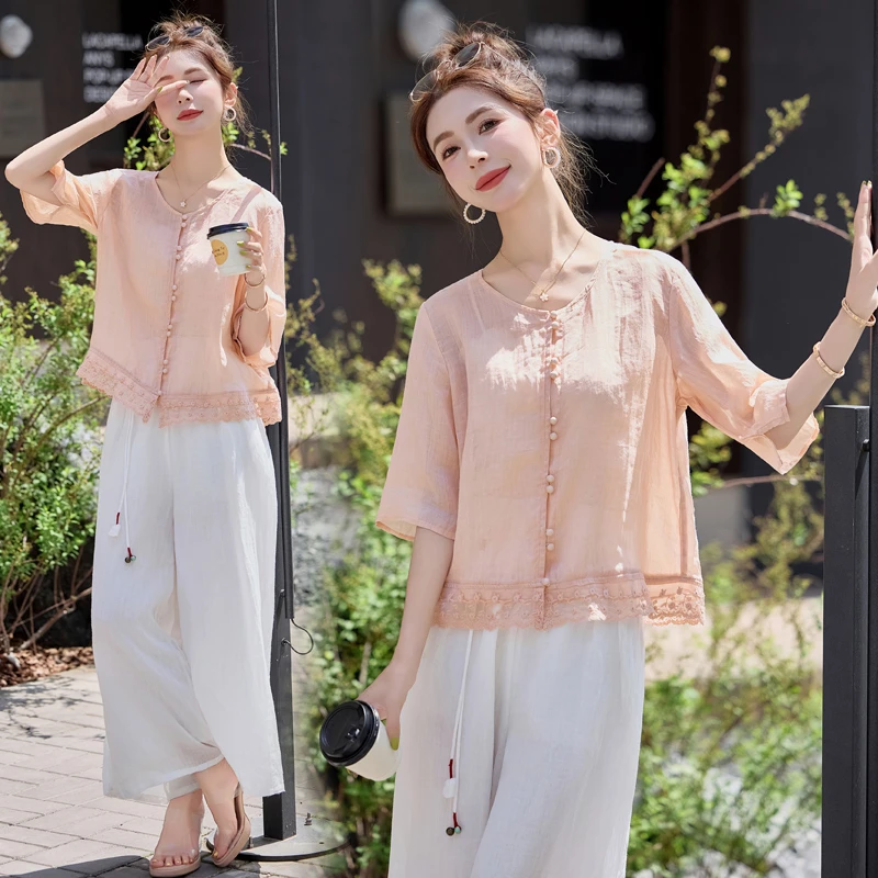 妈妈夏季中袖衬衫女2025新款时尚洋气减龄设计感小众宽松百搭上衣