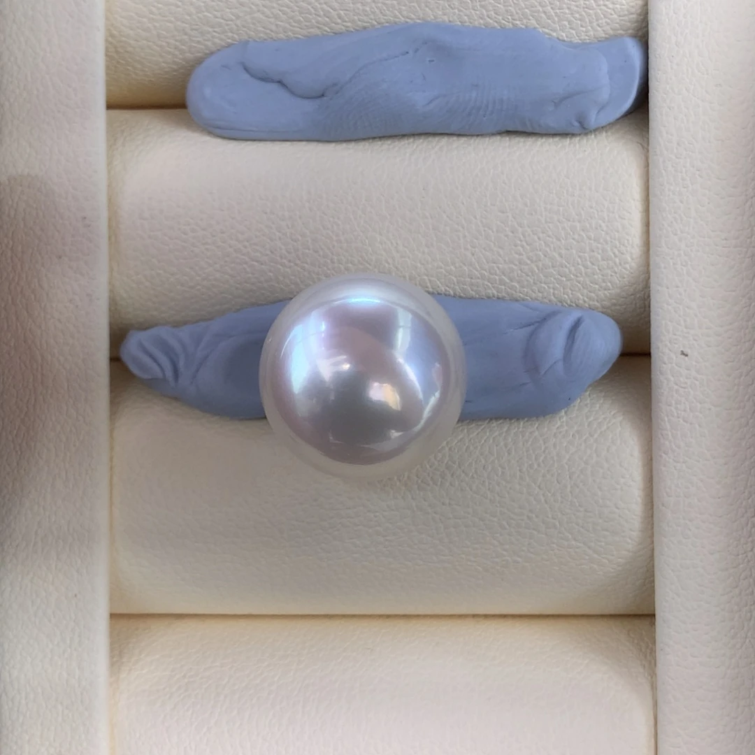 定制海水珍珠裸珠未镶嵌14.8mm澳白裸珠一颗