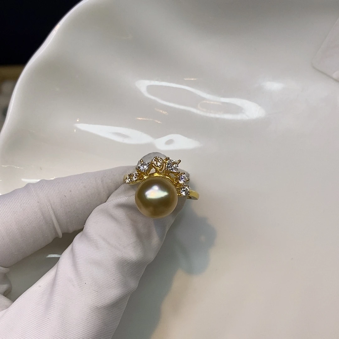 海水珍珠银S925镶嵌戒指
