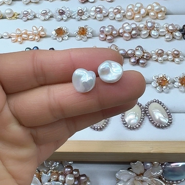 淡水珍珠胸饰银S925镶嵌心*