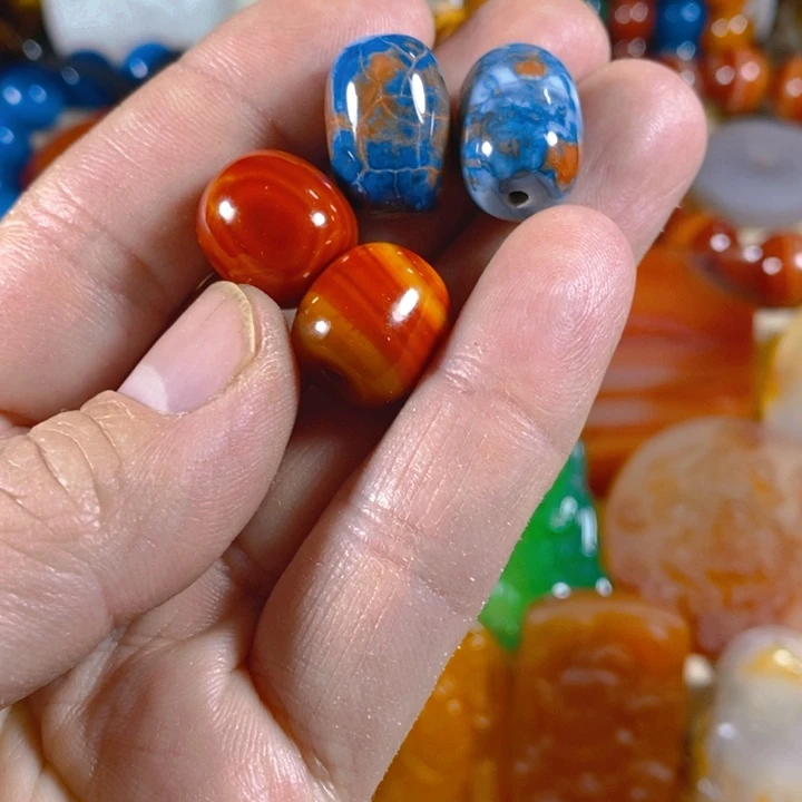 玛瑙/玉髓单珠4颗未镶嵌阿***9