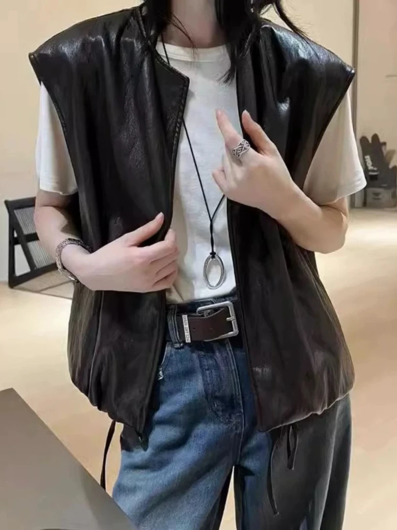 三姐家洋气大方百搭皮u马甲