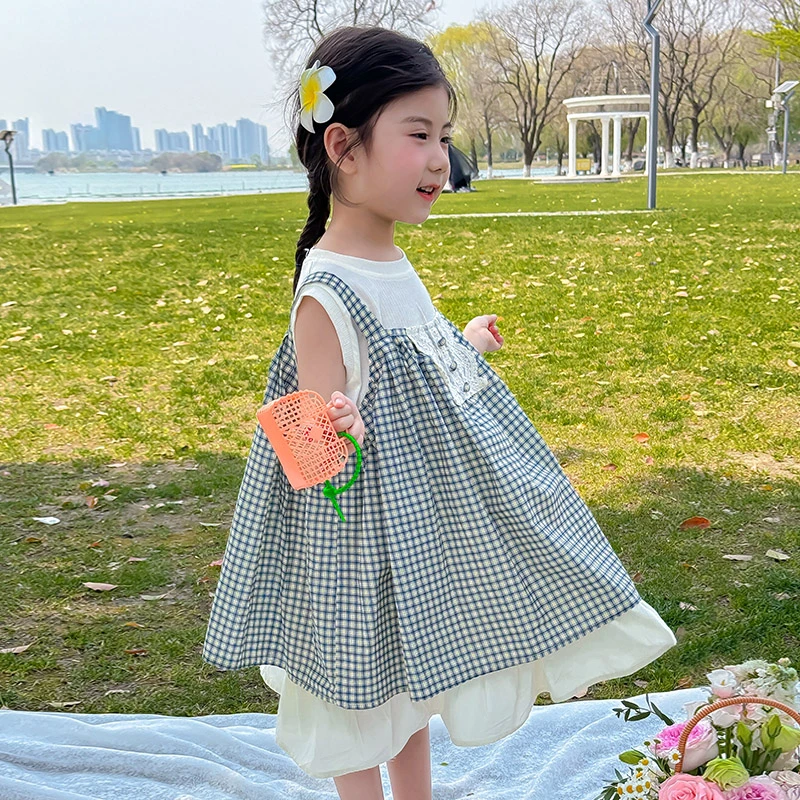 女童套装2025新款洋气女宝宝吊带裙子两件套儿童夏季蕾丝时髦衣服