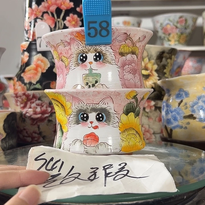 景德镇幸运花盆手绘韩式花盆