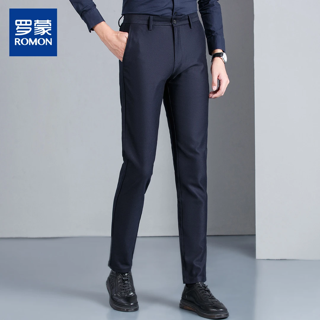 【含天丝】罗蒙商务西裤棉弹舒适休闲百搭直筒休闲裤男6K188063XH