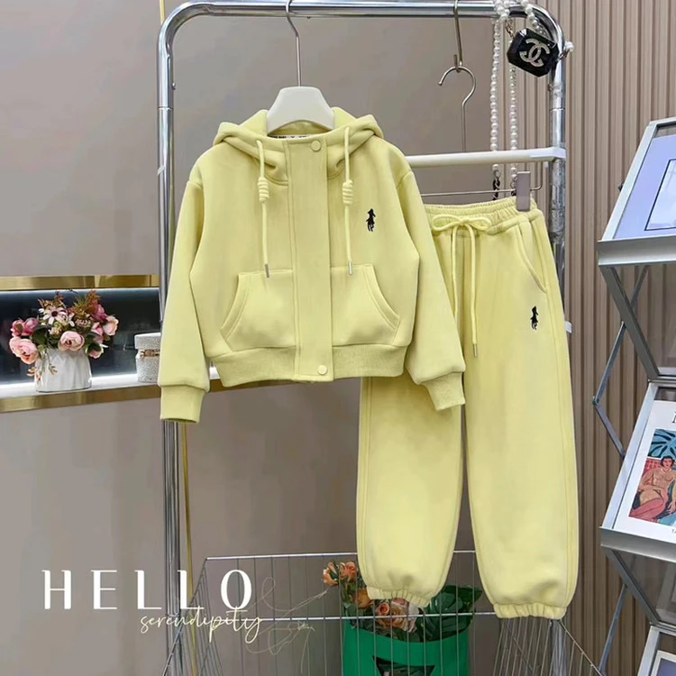 女童套装春装2025新款韩版儿童春秋季洋气卫衣运动裤两件套