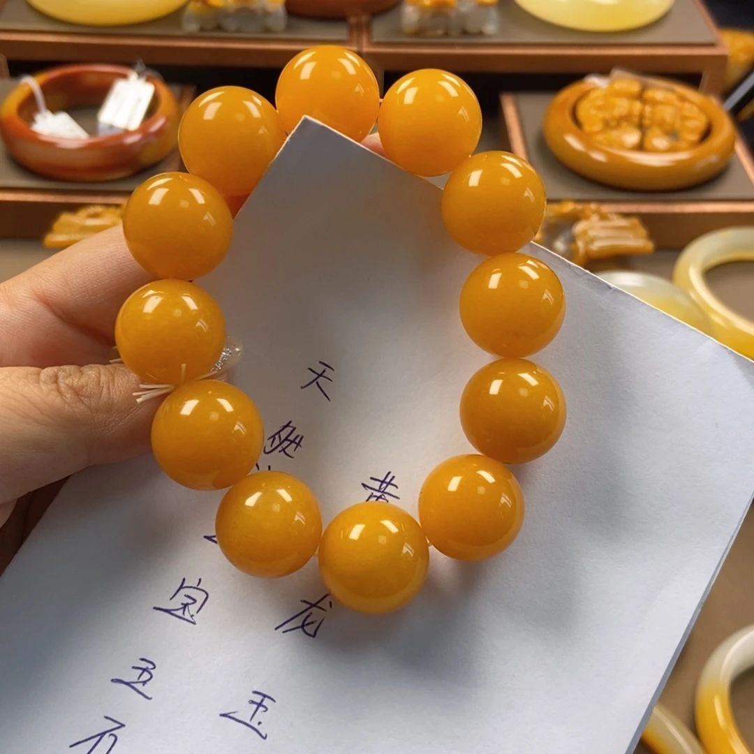 *****未镶嵌石英质玉（黄龙玉）手链H