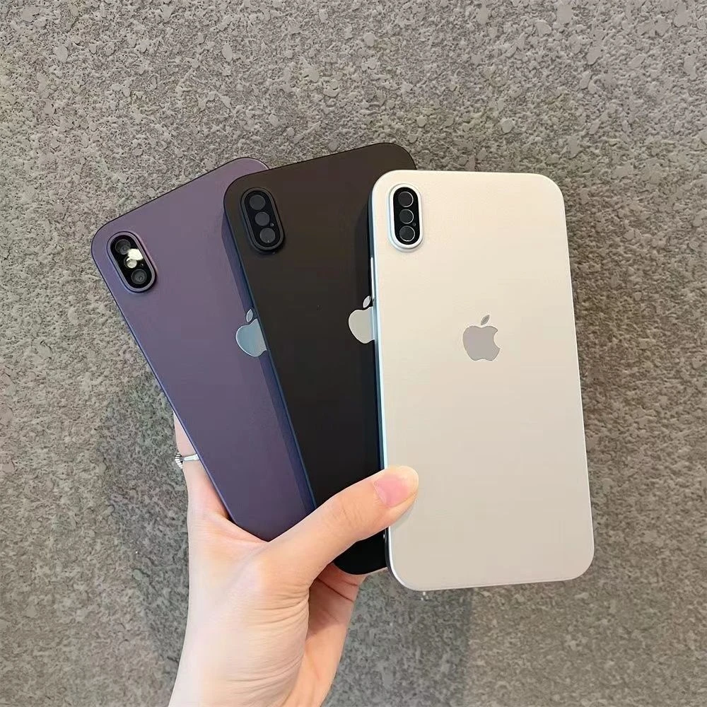 适用暗紫色苹果xs手机壳xsmax全包iPhonexs直边151614promax硬壳