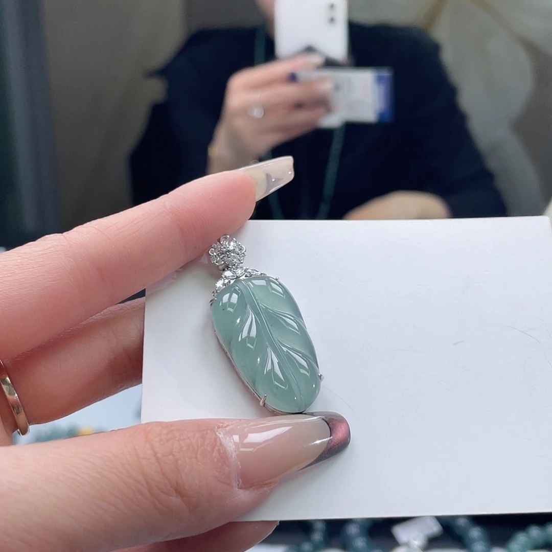 翡翠银S925镶嵌吊坠(不含链)