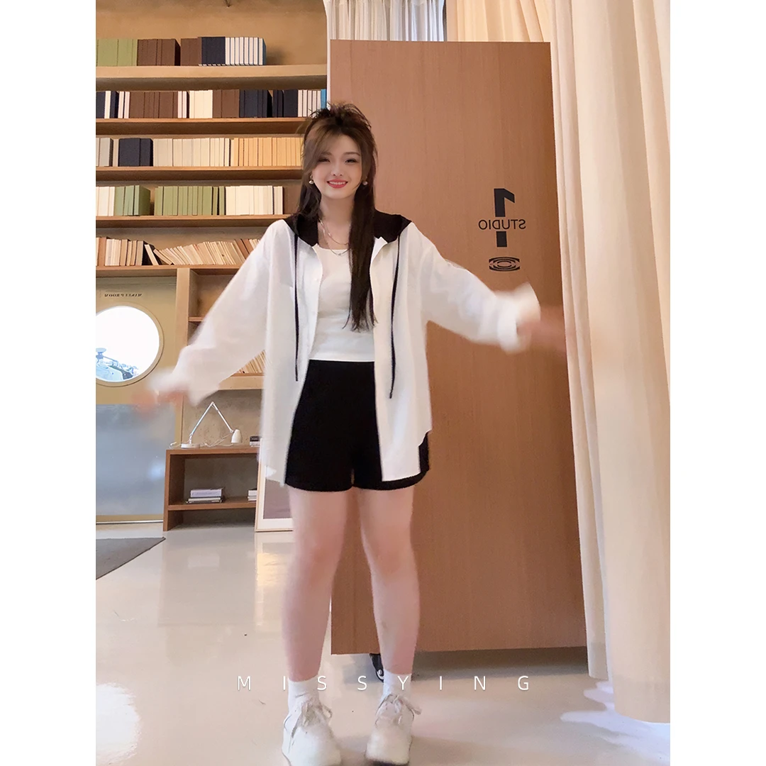 应小姐【大画家】微胖大码春季韩系休闲时尚显瘦舒适设计感百搭衬衫