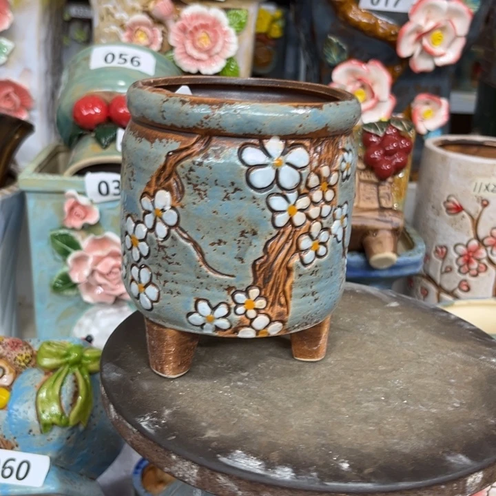 紫砂花盆粗陶材质多肉花盆