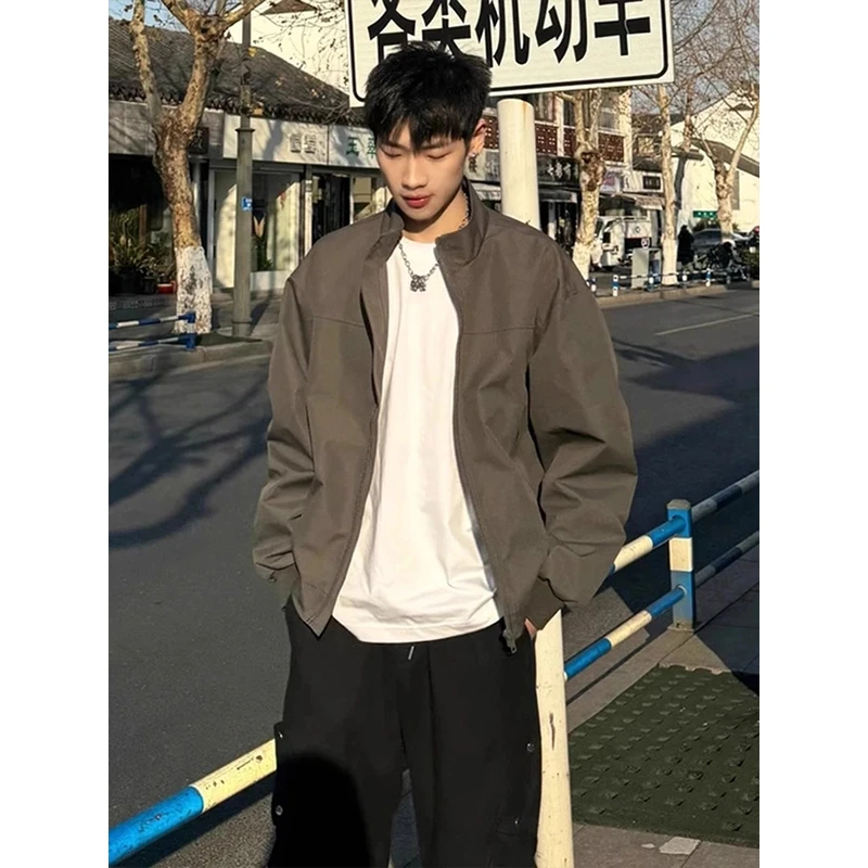 vintage飞行员夹克男款春秋潮流百搭上衣cityboy潮流复古立领外套