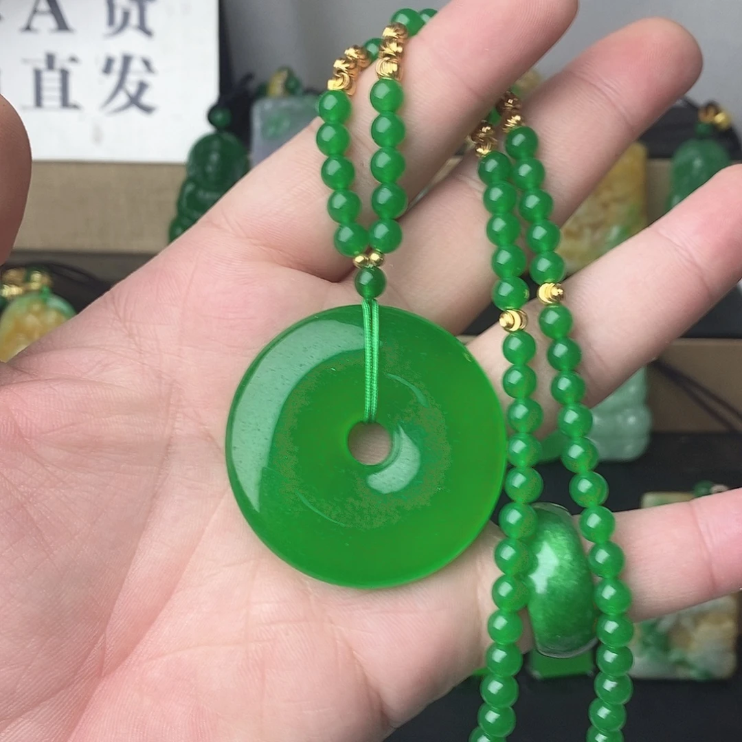 翡翠银S925镶嵌吊坠(赠链)