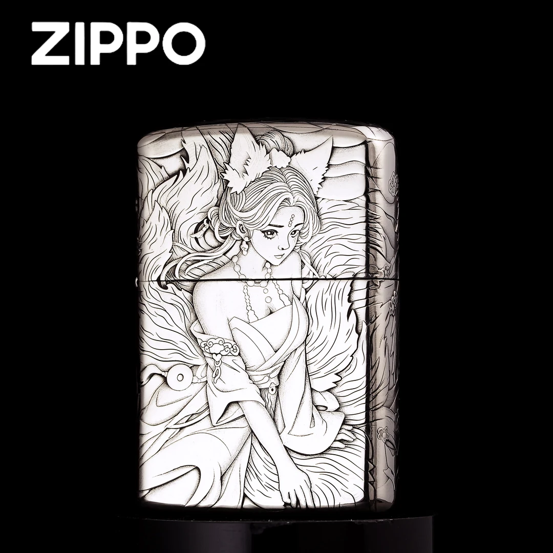 zippo打火机正品/白铜套壳青丘九尾-重甲收藏【达人专属】DYJ1