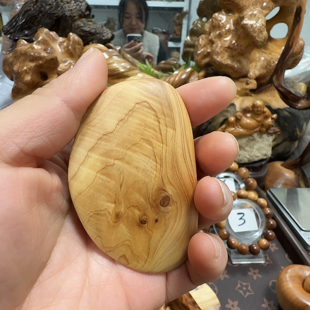 柏木（崖柏）太行崖柏闻香水波纹刮痧板手把件