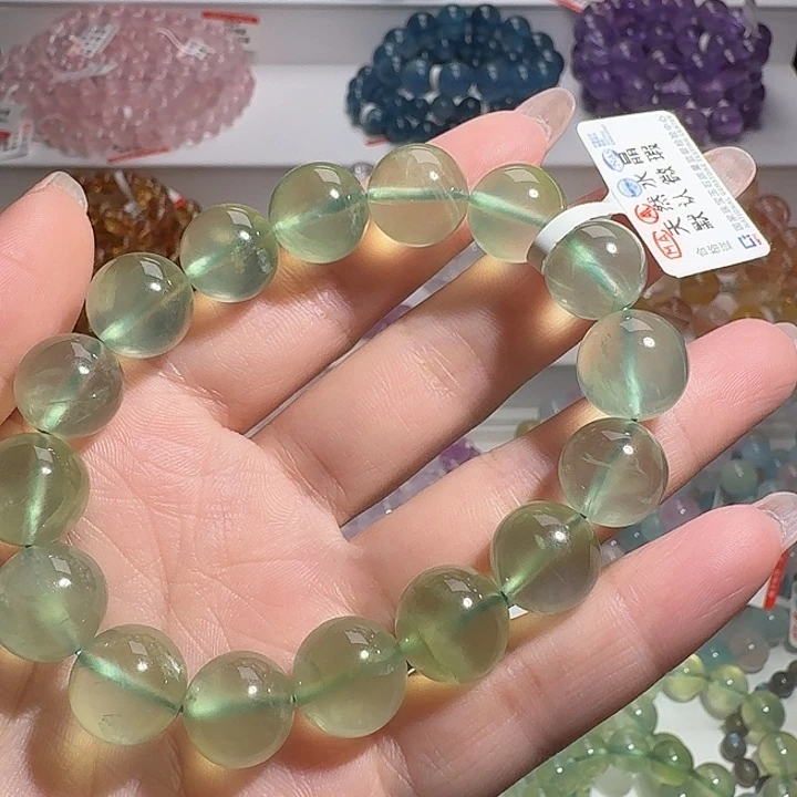 水晶手链未镶嵌    67拍十单 天然净体葡萄石12.8m