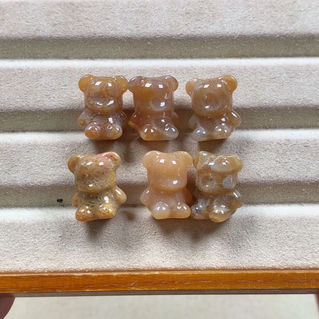 未镶嵌小暴力熊漏60/组。04硅化珊瑚（珊瑚玉）