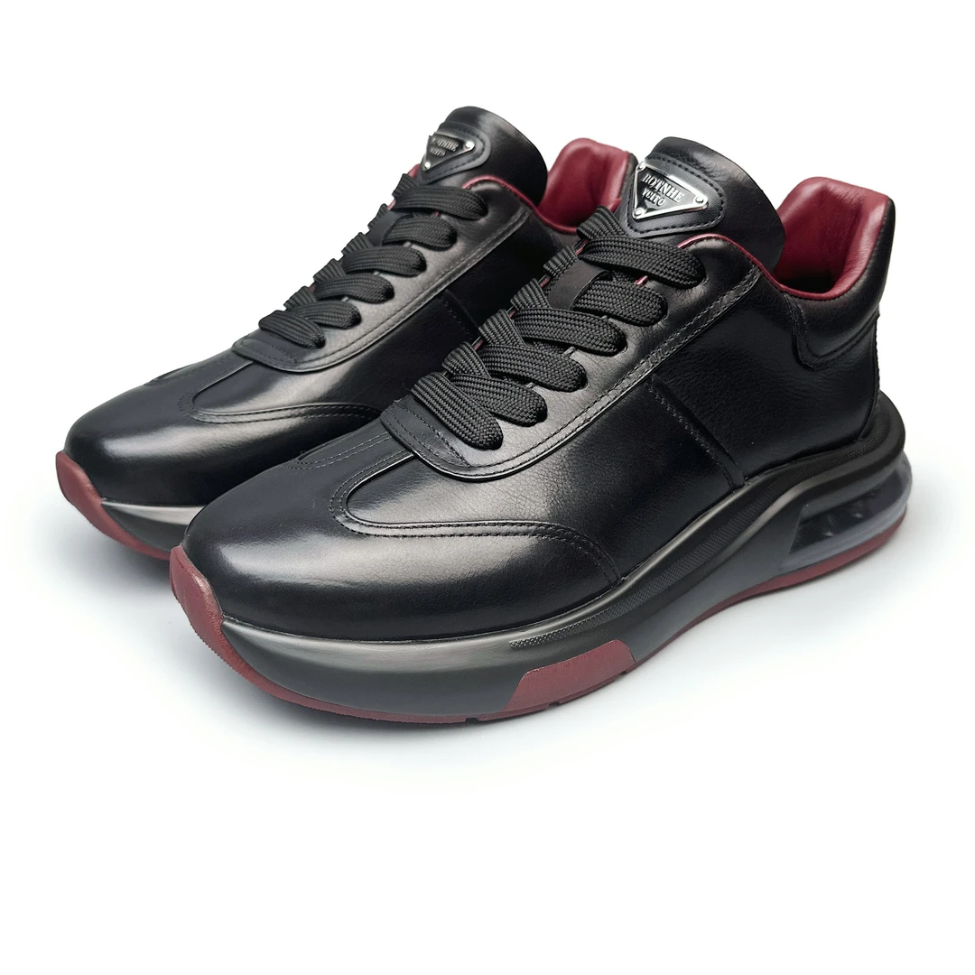 BIEUBRAYR【秋季新款】气垫底全皮高端品质轻奢百搭时尚运动男鞋