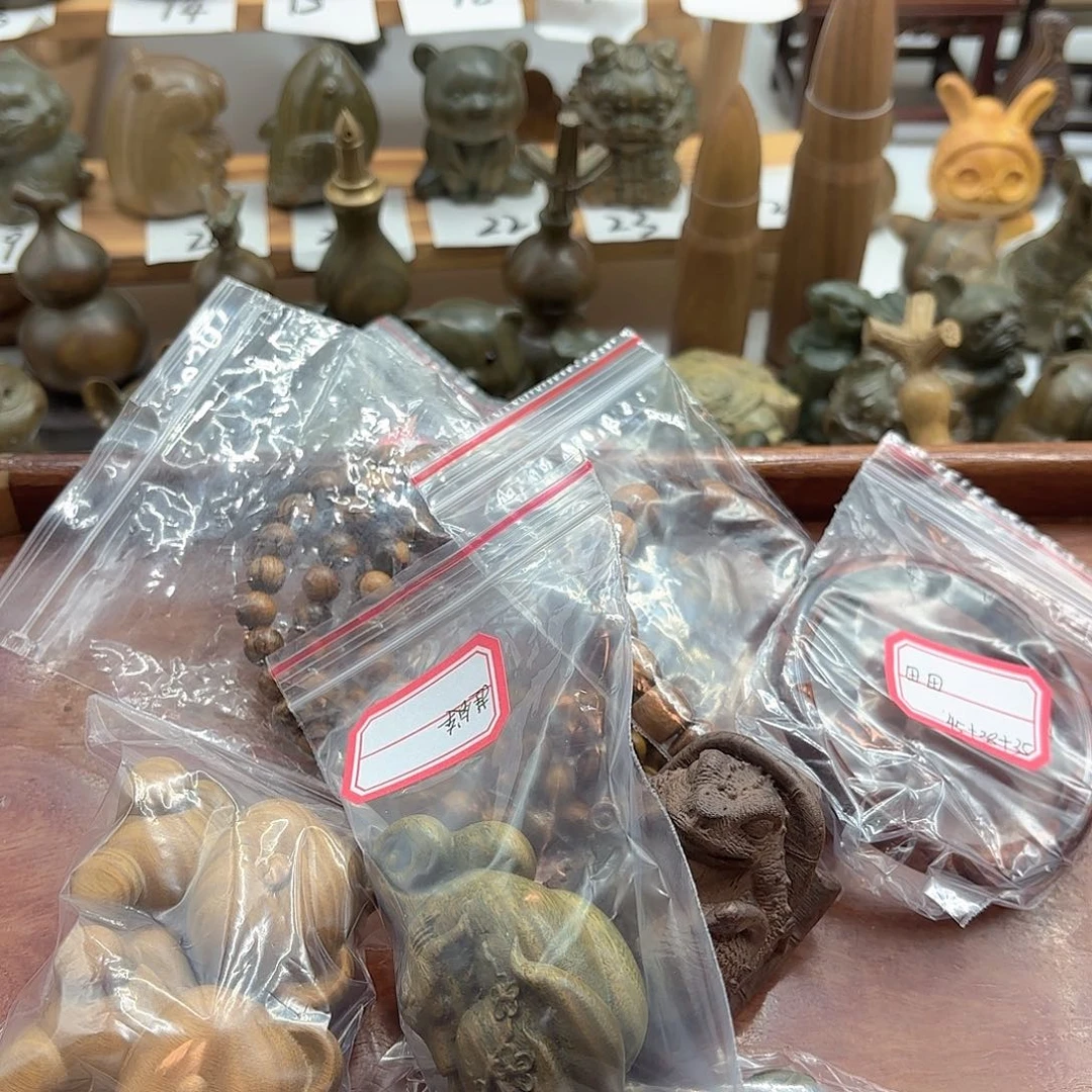 田***圈木绿檀木摆件各种手链