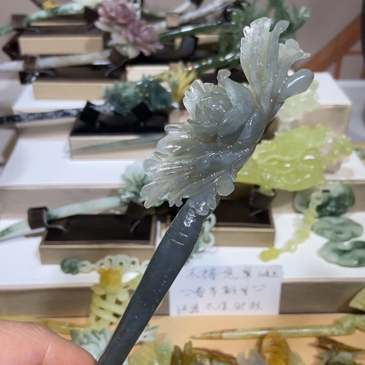 蛇纹石玉发饰未镶嵌