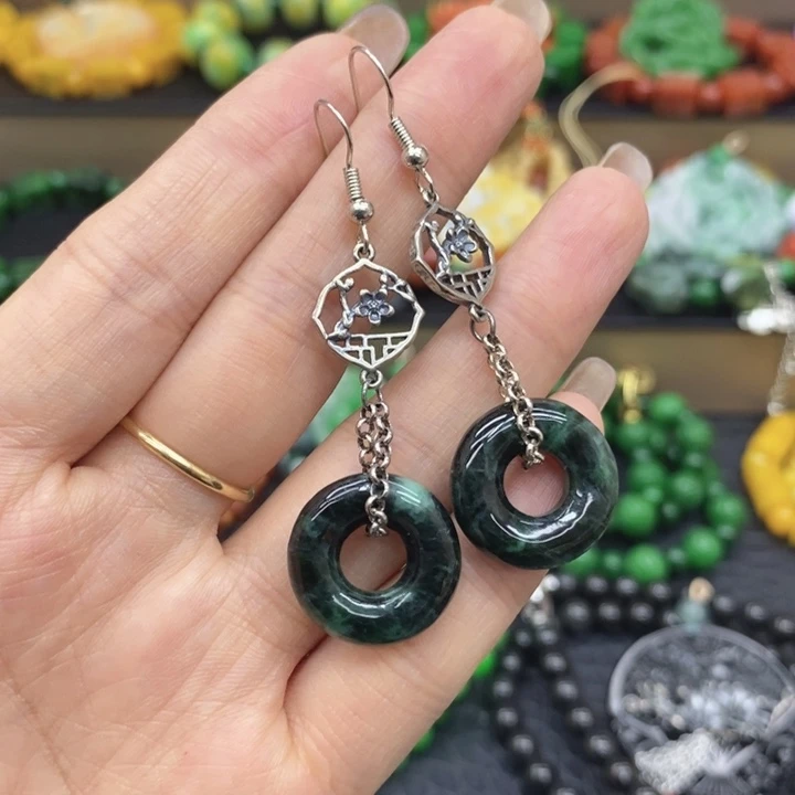 翡翠未镶嵌耳饰耳坠26