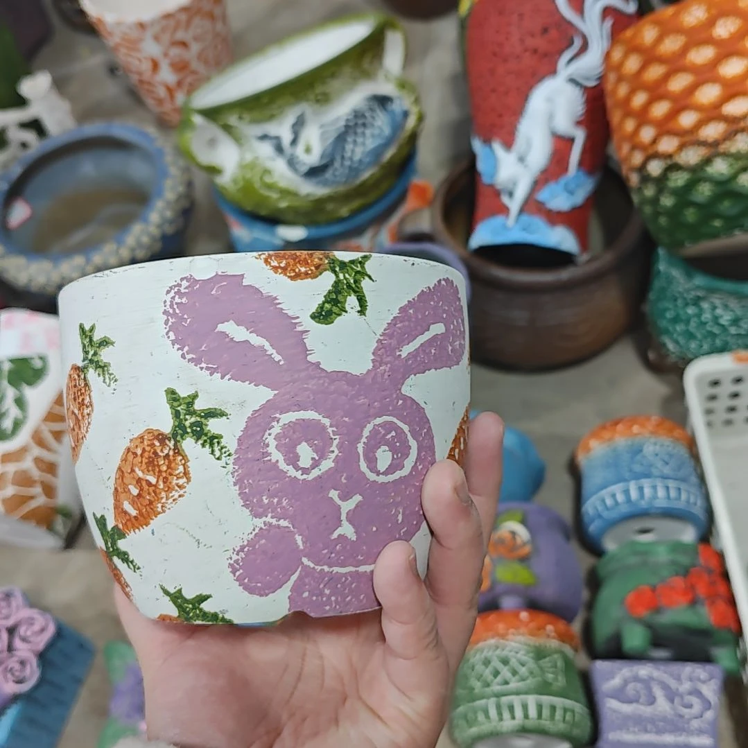 红陶吸水透气的白陶花盆凑满12发货