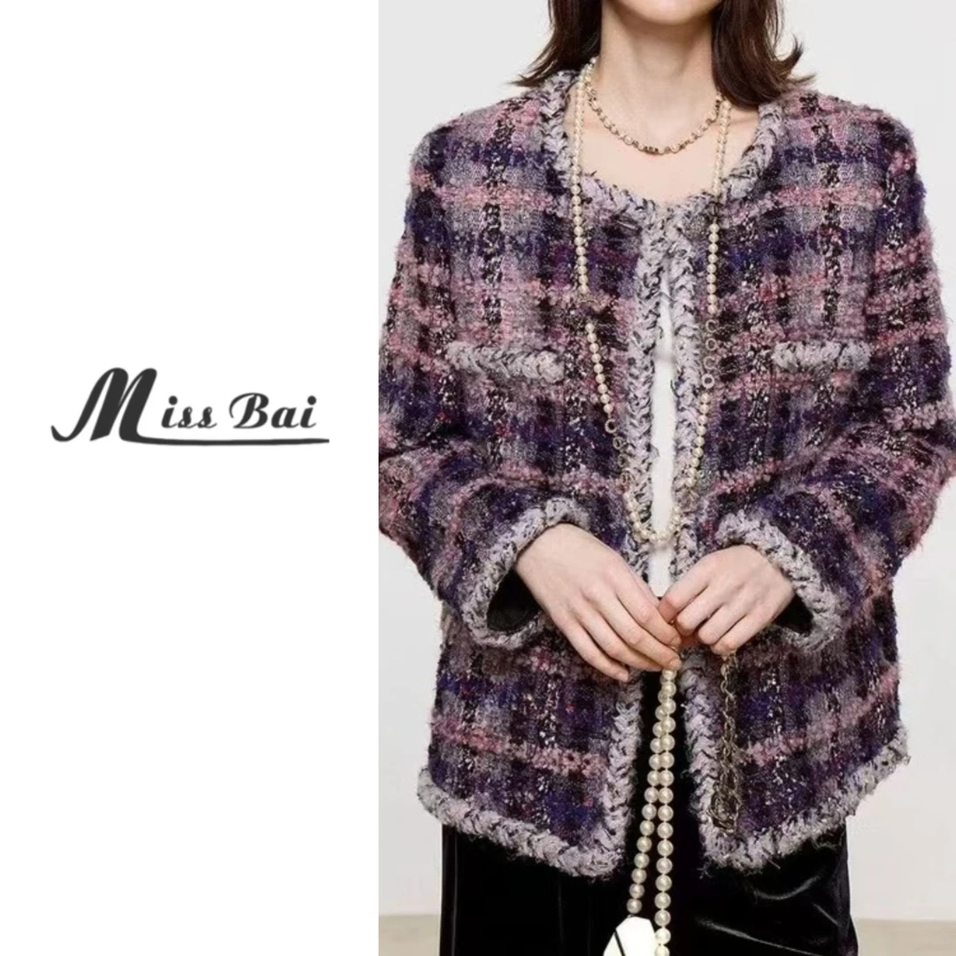 【白姐严选】—【姹紫嫣红】012-浪漫爆款紫色小香洋气秋冬外套轻奢