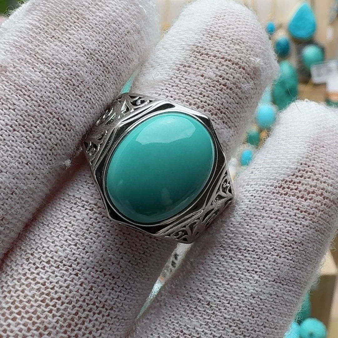 绿松石珠宝奇石银S925镶嵌