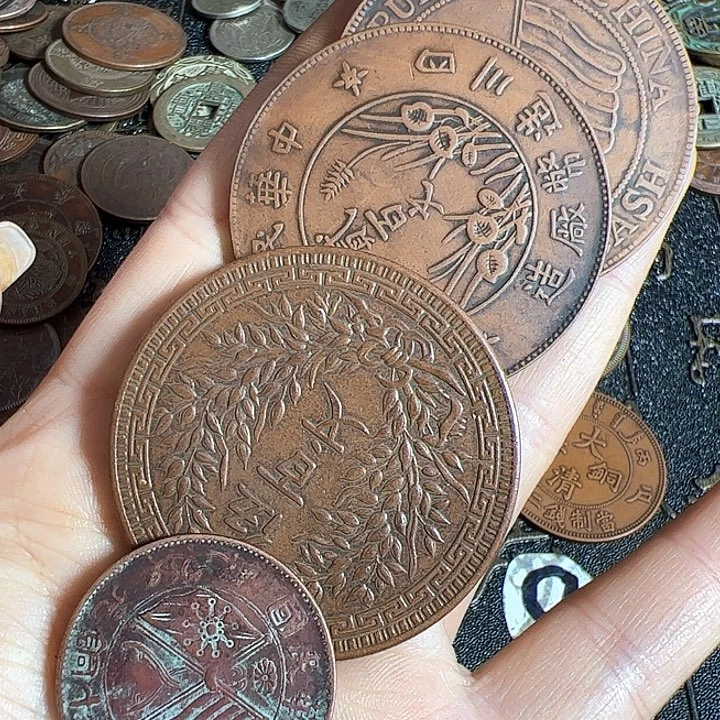 用****5四枚铜币工艺品摆件