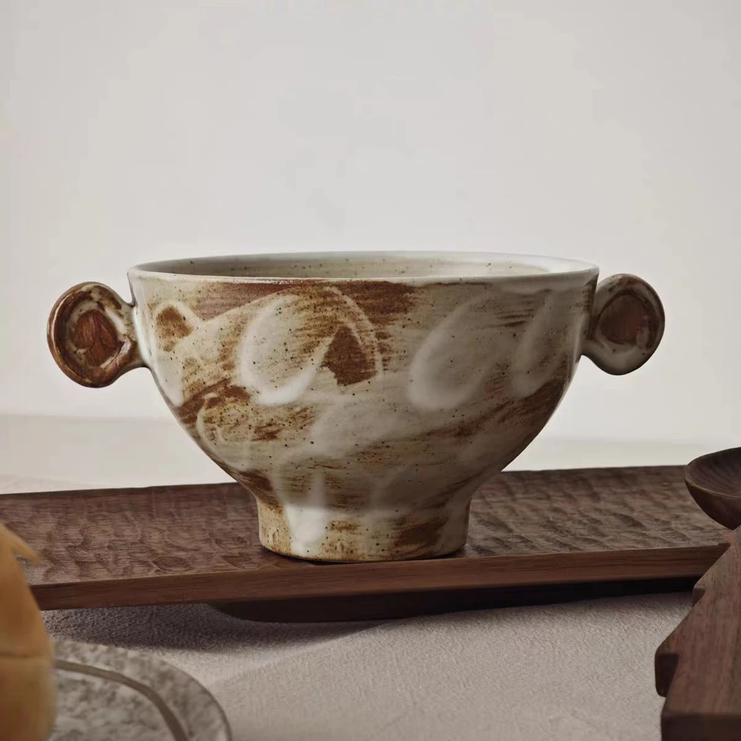 正品六寸立双耳一个陶瓷复古家用创意茶杯日式